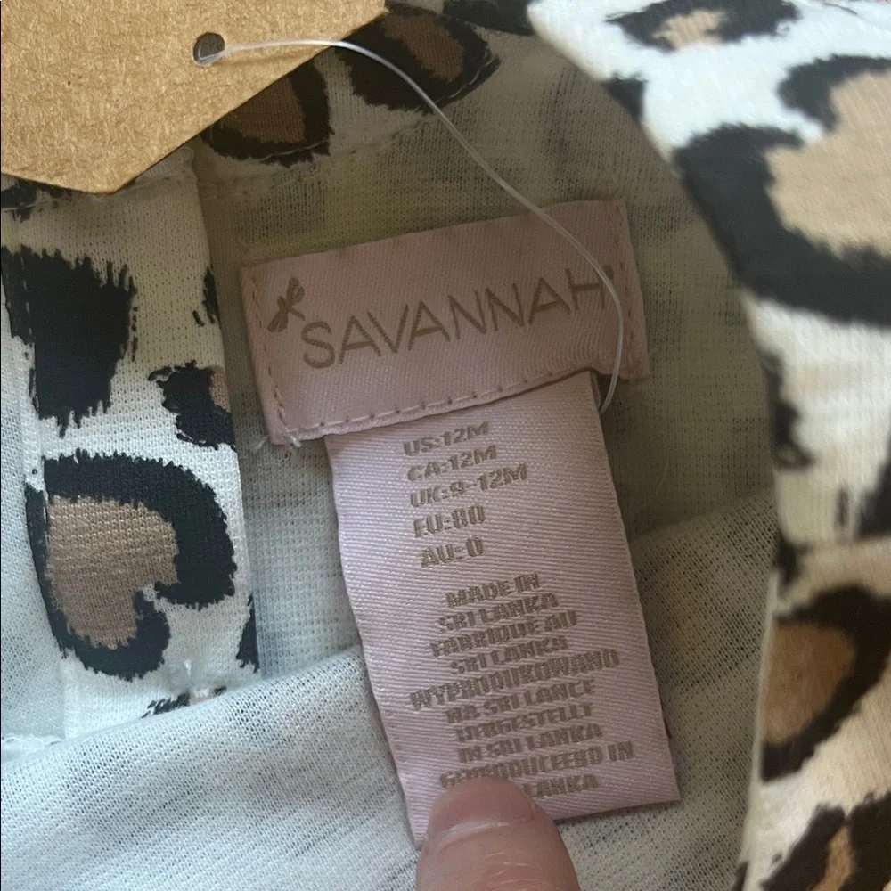 Savannah 3 pc Leopard Print Baby Outfit Set, Sz 12 months NWT